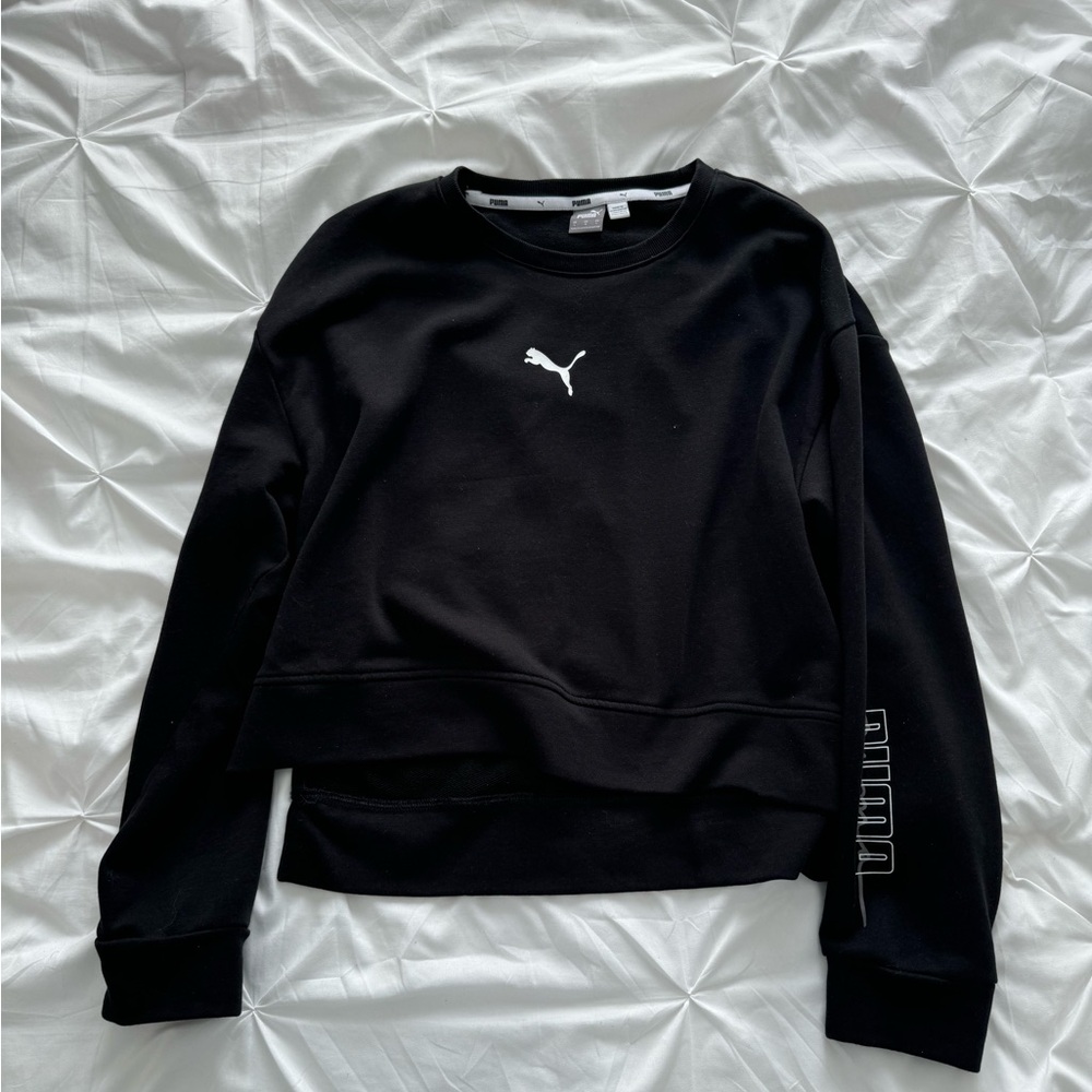 Puma Long Sleeve Black Sweater Crop top